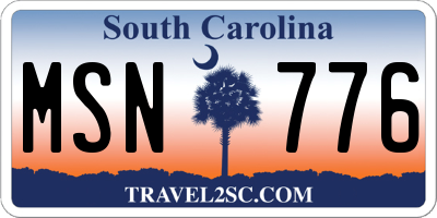 SC license plate MSN776