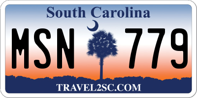 SC license plate MSN779