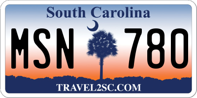 SC license plate MSN780