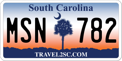 SC license plate MSN782