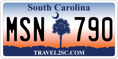 SC license plate MSN790