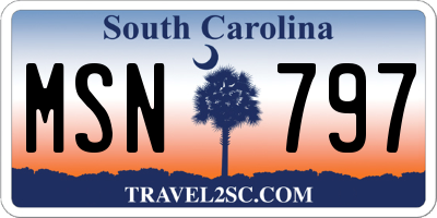 SC license plate MSN797