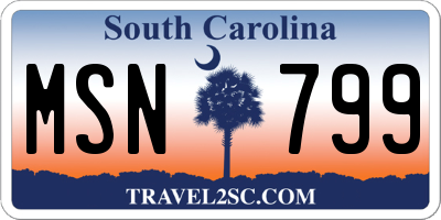 SC license plate MSN799