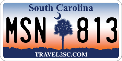 SC license plate MSN813