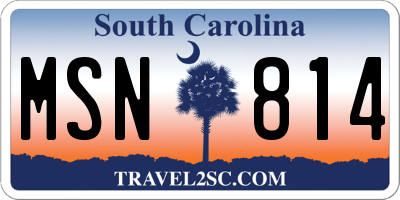 SC license plate MSN814