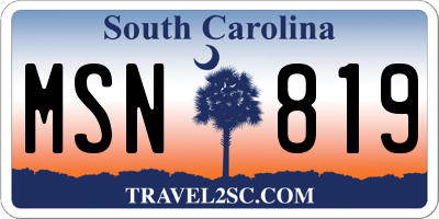 SC license plate MSN819