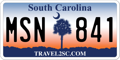 SC license plate MSN841
