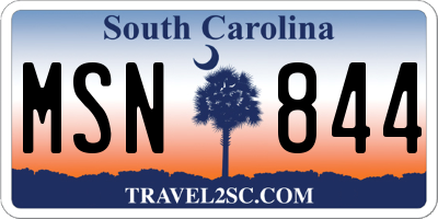 SC license plate MSN844