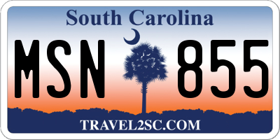 SC license plate MSN855