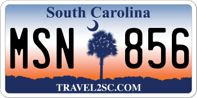 SC license plate MSN856