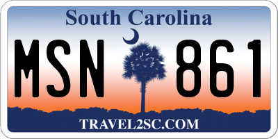 SC license plate MSN861