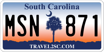 SC license plate MSN871