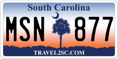 SC license plate MSN877