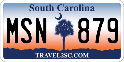 SC license plate MSN879