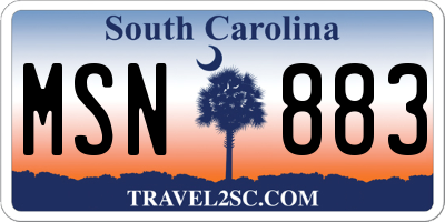 SC license plate MSN883