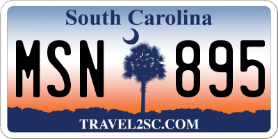 SC license plate MSN895