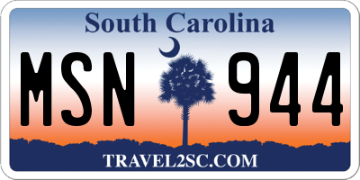 SC license plate MSN944