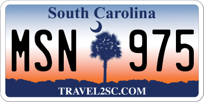 SC license plate MSN975