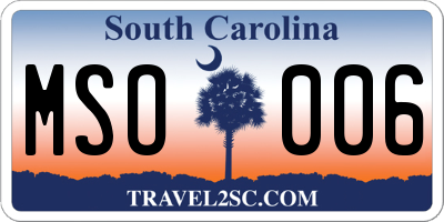 SC license plate MSO006