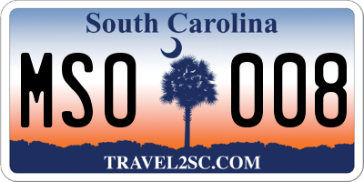 SC license plate MSO008