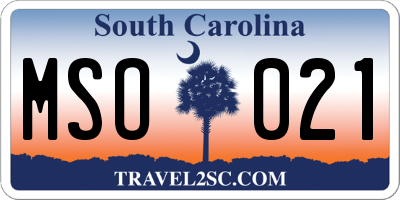 SC license plate MSO021