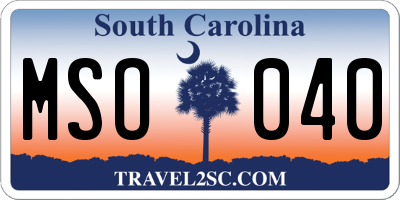 SC license plate MSO040