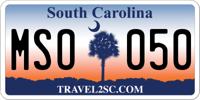 SC license plate MSO050