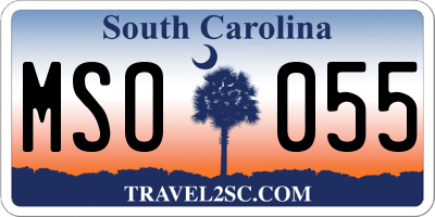 SC license plate MSO055
