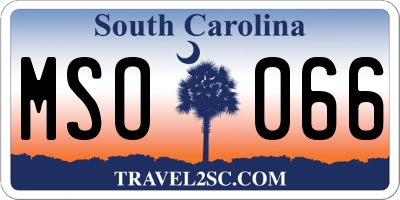 SC license plate MSO066
