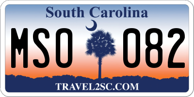SC license plate MSO082