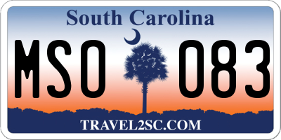 SC license plate MSO083