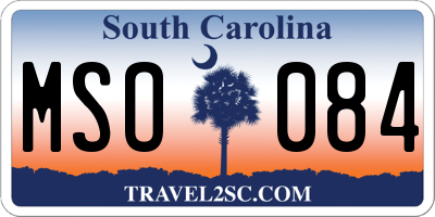 SC license plate MSO084