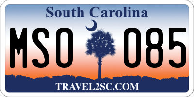 SC license plate MSO085