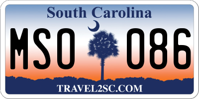 SC license plate MSO086