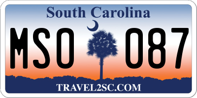 SC license plate MSO087