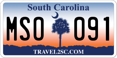 SC license plate MSO091