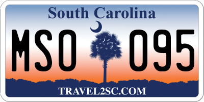 SC license plate MSO095