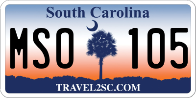 SC license plate MSO105