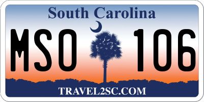 SC license plate MSO106