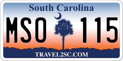 SC license plate MSO115