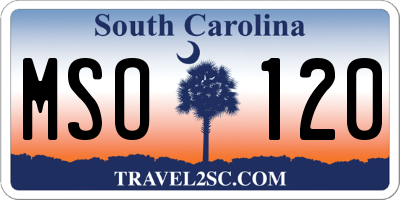 SC license plate MSO120