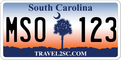 SC license plate MSO123