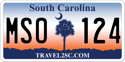 SC license plate MSO124