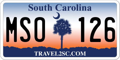 SC license plate MSO126