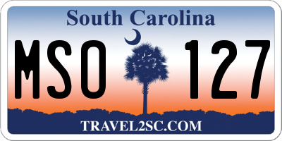 SC license plate MSO127