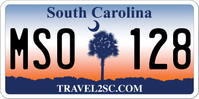 SC license plate MSO128