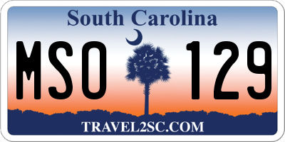 SC license plate MSO129