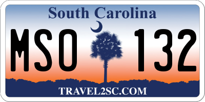 SC license plate MSO132