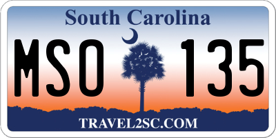 SC license plate MSO135