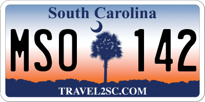 SC license plate MSO142